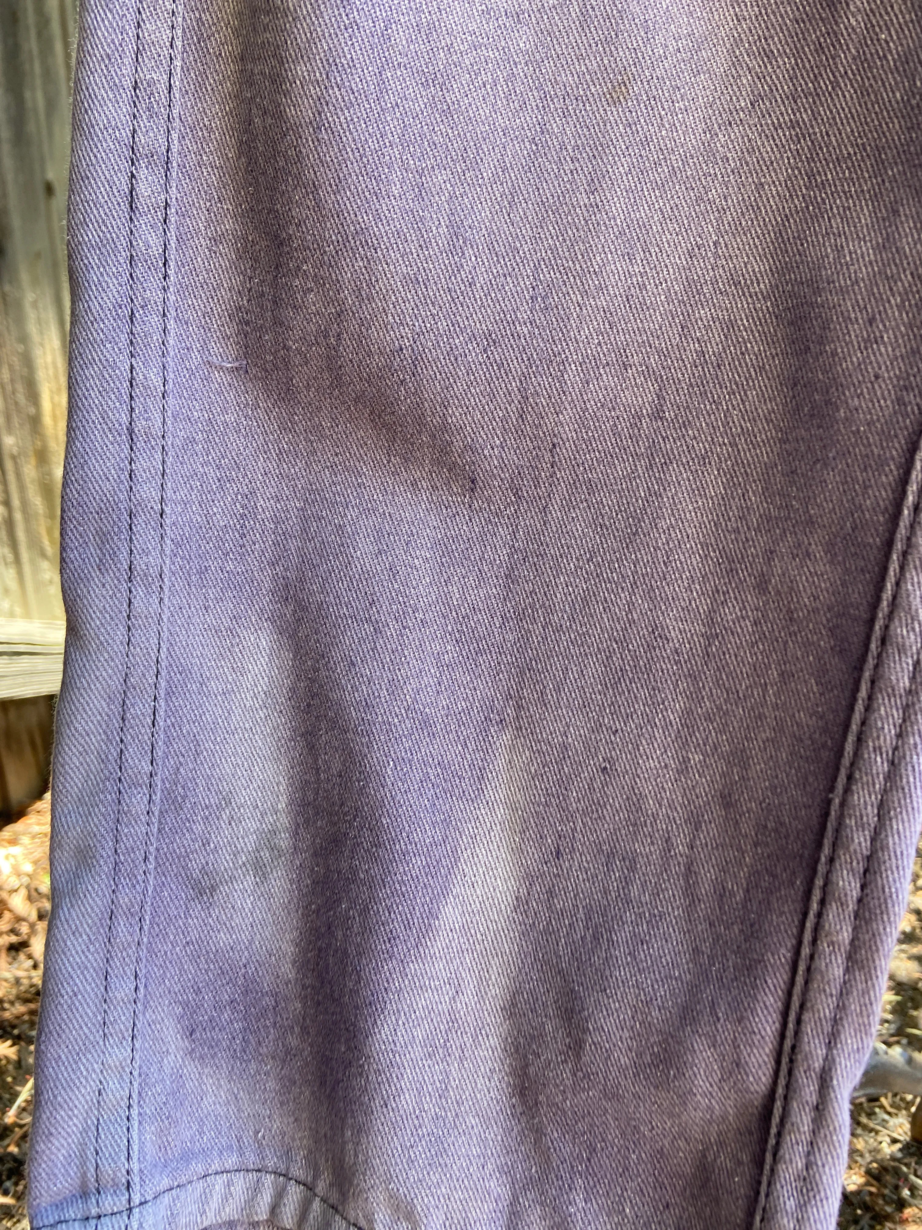 1940s Side Button Faded Moleskin Work Wear Pants