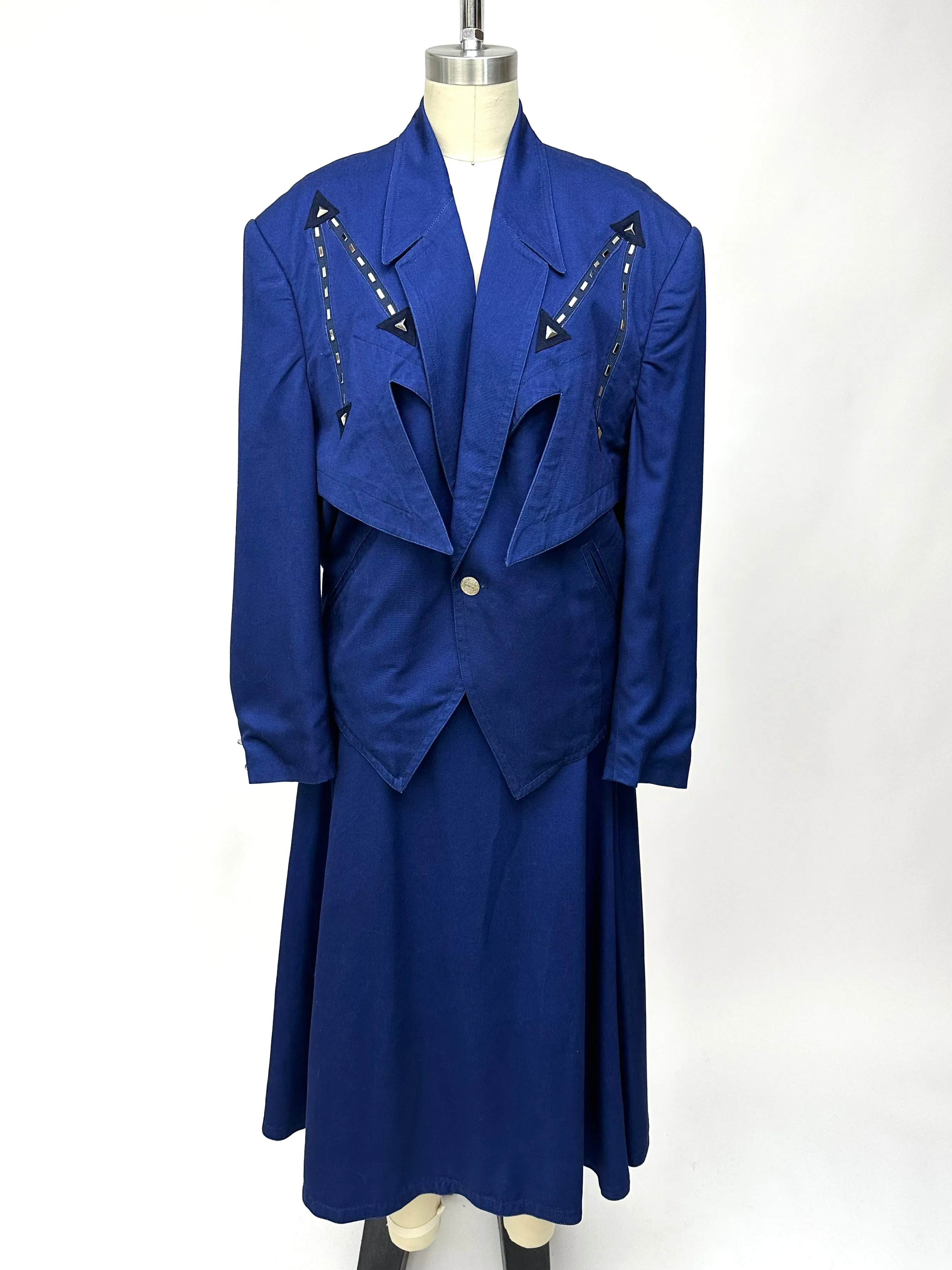 1980s Kansai O² Arrow Embellished Skirt Set