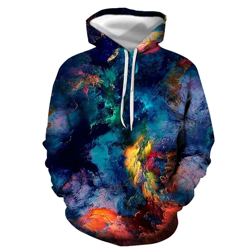 3D Graphic Printed Hoodies Colorful Cloud