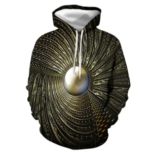 3D Graphic Printed Hoodies Metal