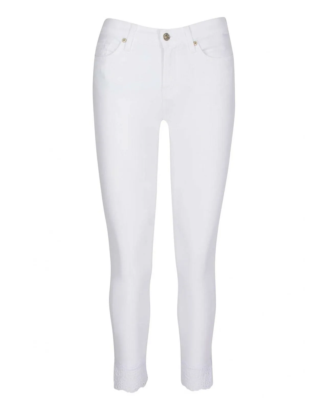 7 For All Mankind Gwenevere Ankle Skinny Jeans With Eyelet Hem