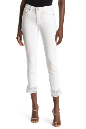 7 For All Mankind Gwenevere Ankle Skinny Jeans With Eyelet Hem