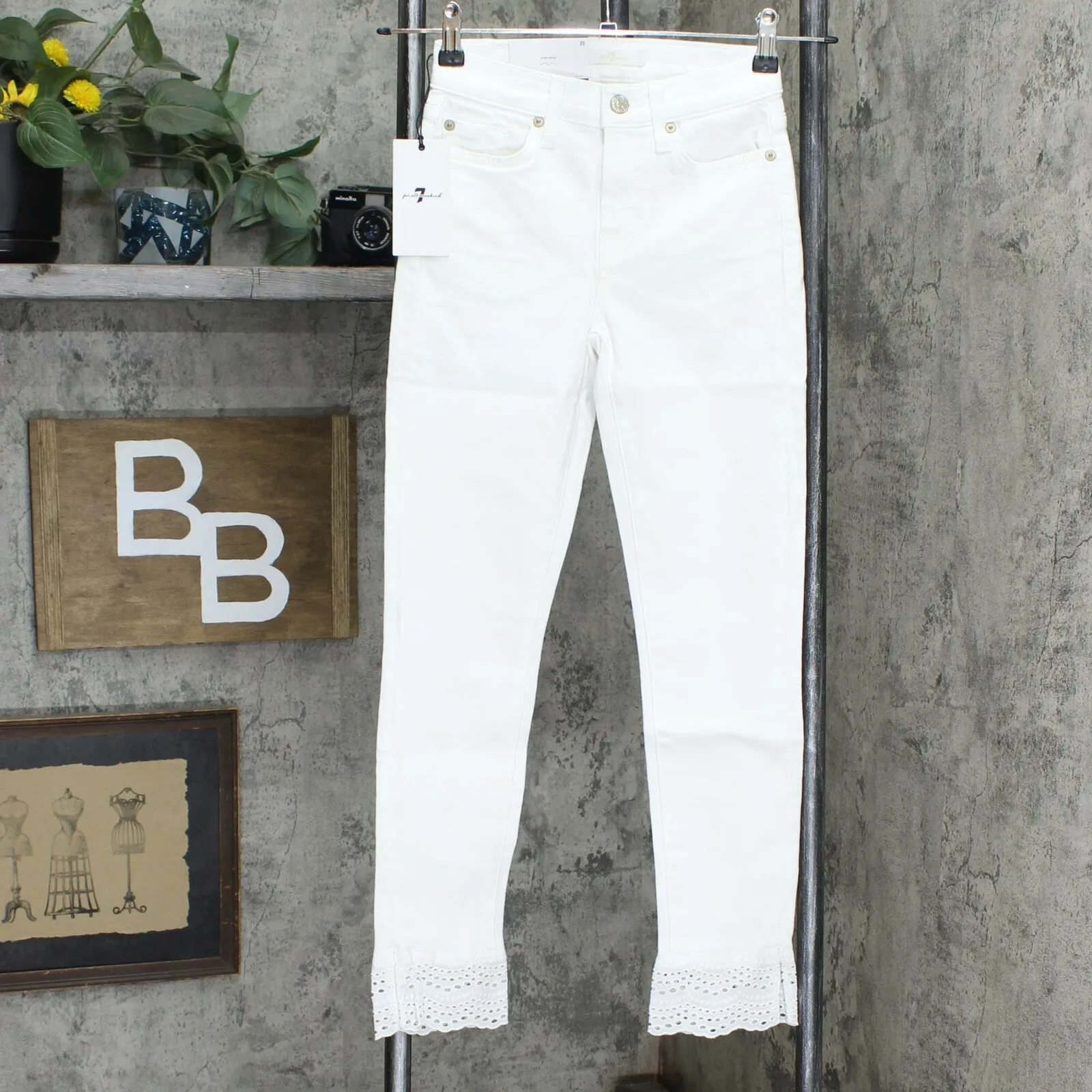 7 For All Mankind Gwenevere Ankle Skinny Jeans With Eyelet Hem
