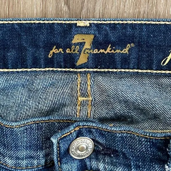 7 For All Mankind Distressed Josefina Skinny Boyfriend Jeans, Size 26