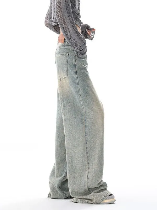 90er Baggy Boyfriend Jeans mit Verblasstem Effekt