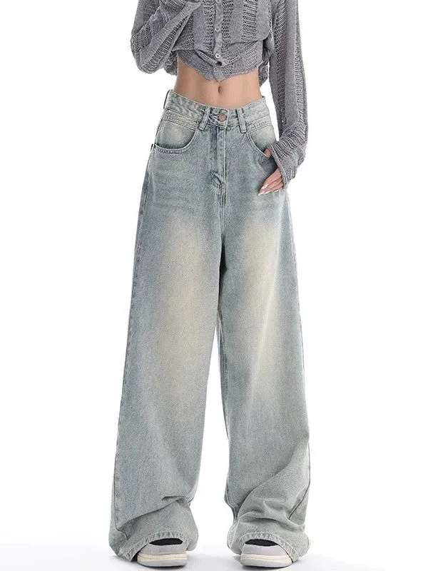 90er Baggy Boyfriend Jeans mit Verblasstem Effekt