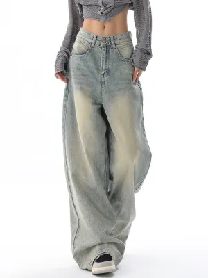 90er Baggy Boyfriend Jeans mit Verblasstem Effekt