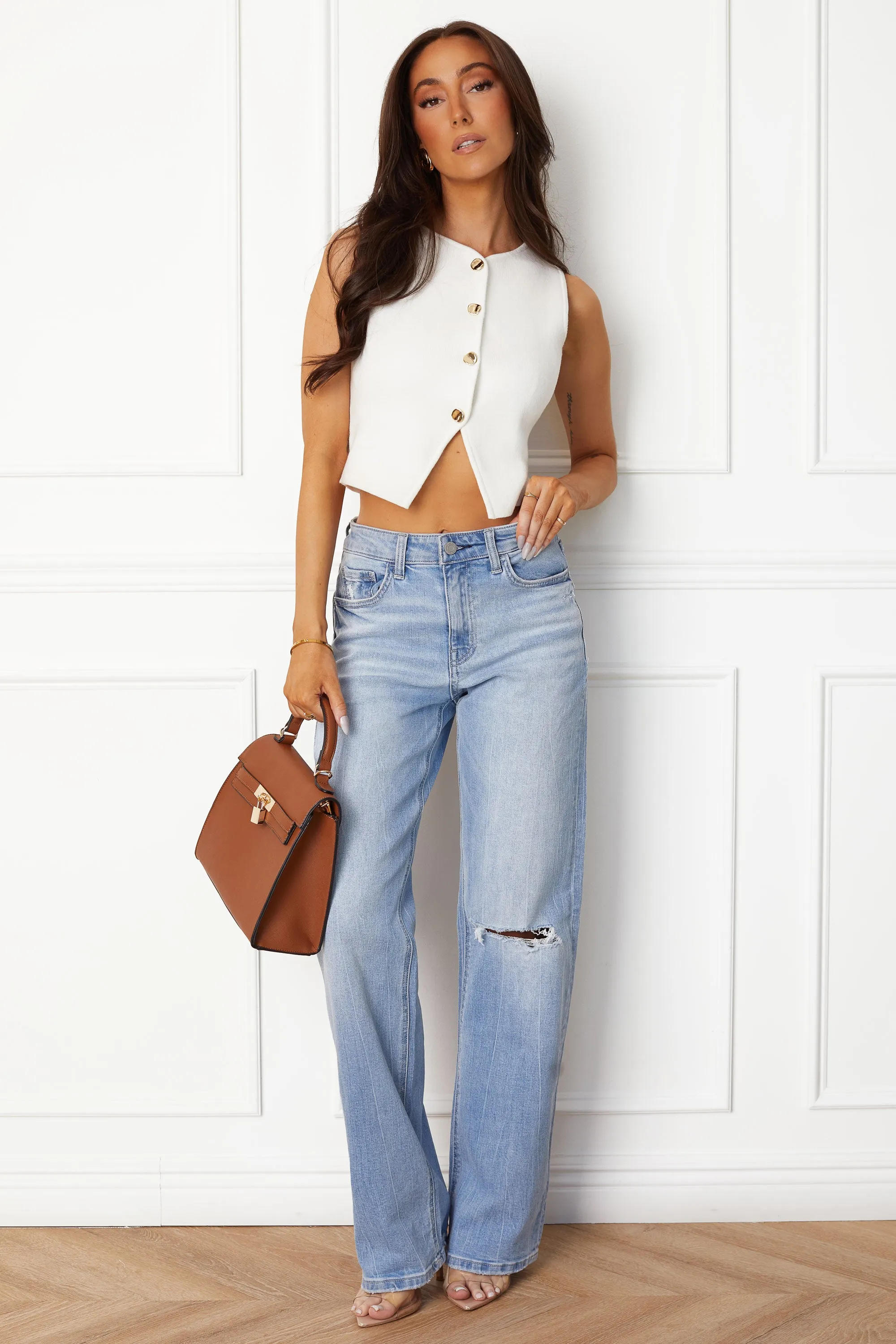 Adriana Light Wash Distressed Jeans