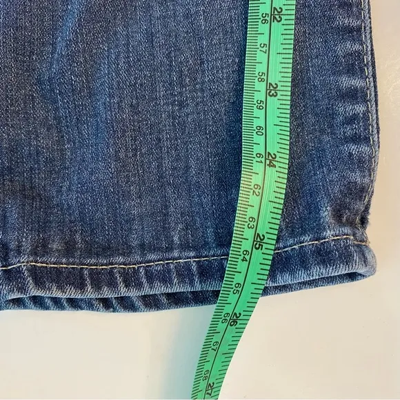 AG Adriano Goldschmied Stevie Capri Slim Straight Denim Jeans Medium Wash Sz 30