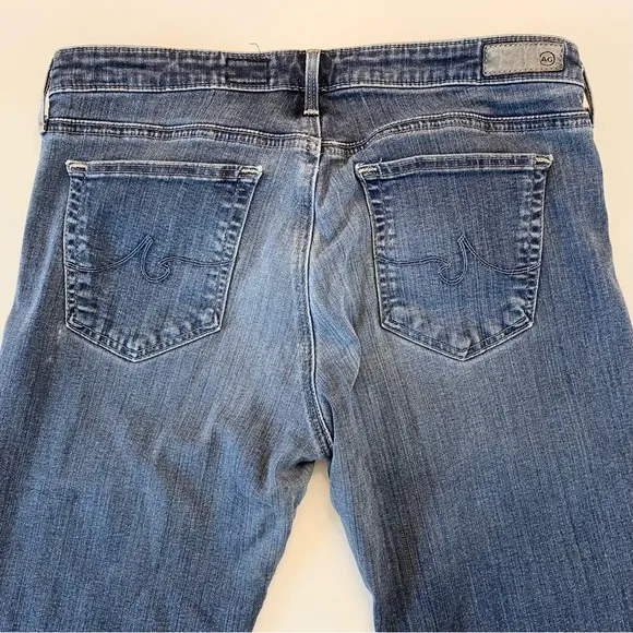 AG Adriano Goldschmied Stevie Capri Slim Straight Denim Jeans Medium Wash Sz 30
