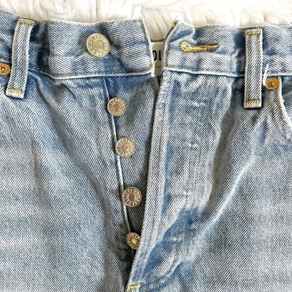 Agolde Distressed Button Fly Jean Shorts