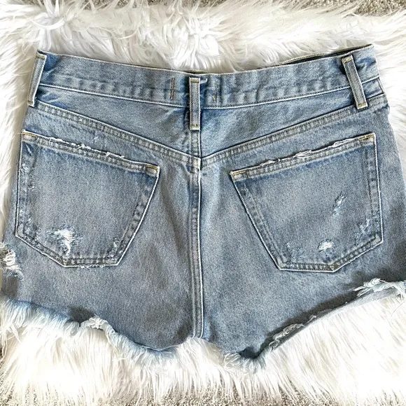 Agolde Distressed Button Fly Jean Shorts