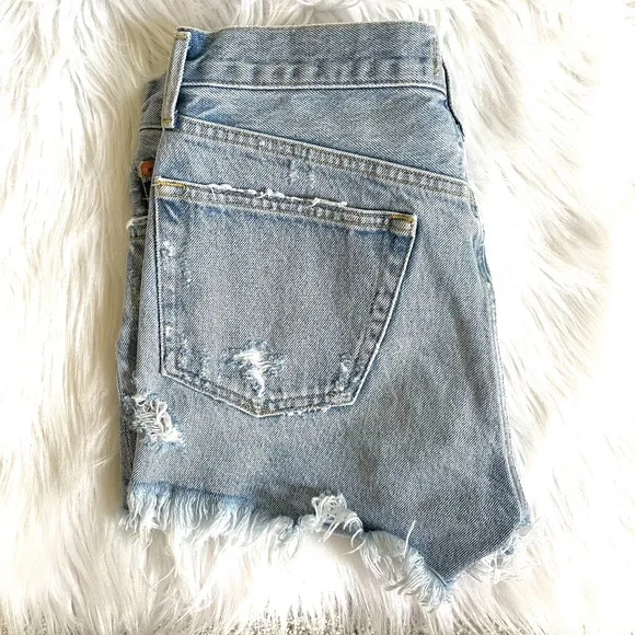 Agolde Distressed Button Fly Jean Shorts