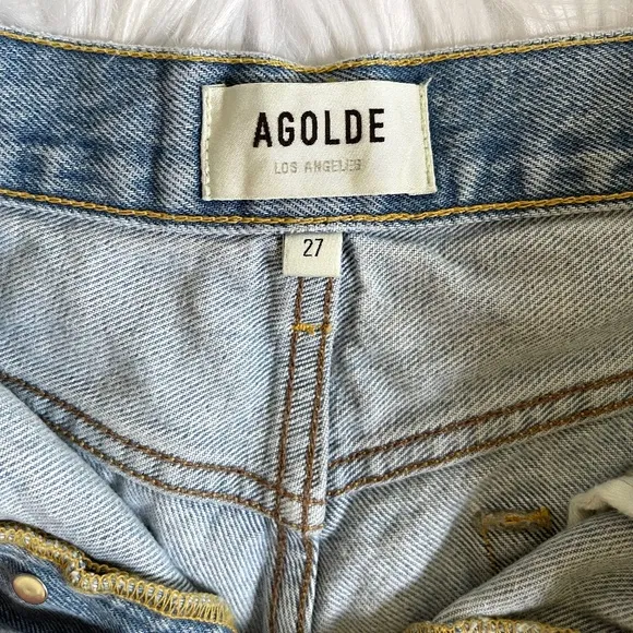 Agolde Distressed Button Fly Jean Shorts