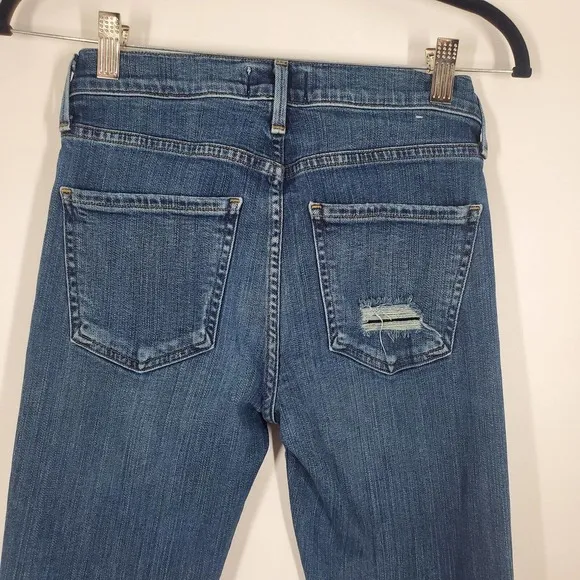 Agolde women 25 Sophie High Rise Distressed Skinny Classic Denim Mid Wash Jeans