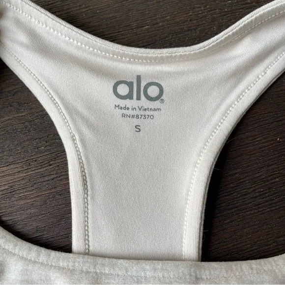 Alo Yoga Alosoft Serenity Bra Bone Heather Size Small Athleisure Activewear Yoga