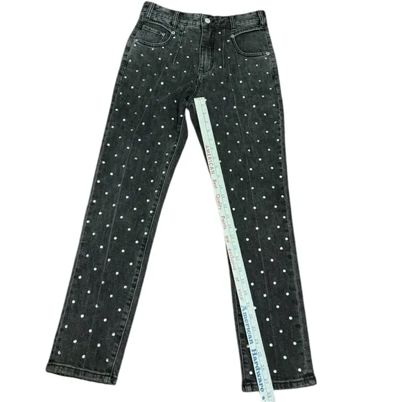 Anthropologie Pilcro &amp; The Letterpress Ultra High Rise Rhinestone Jeans Size 26
