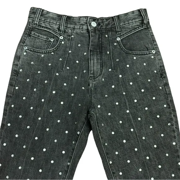 Anthropologie Pilcro &amp; The Letterpress Ultra High Rise Rhinestone Jeans Size 26