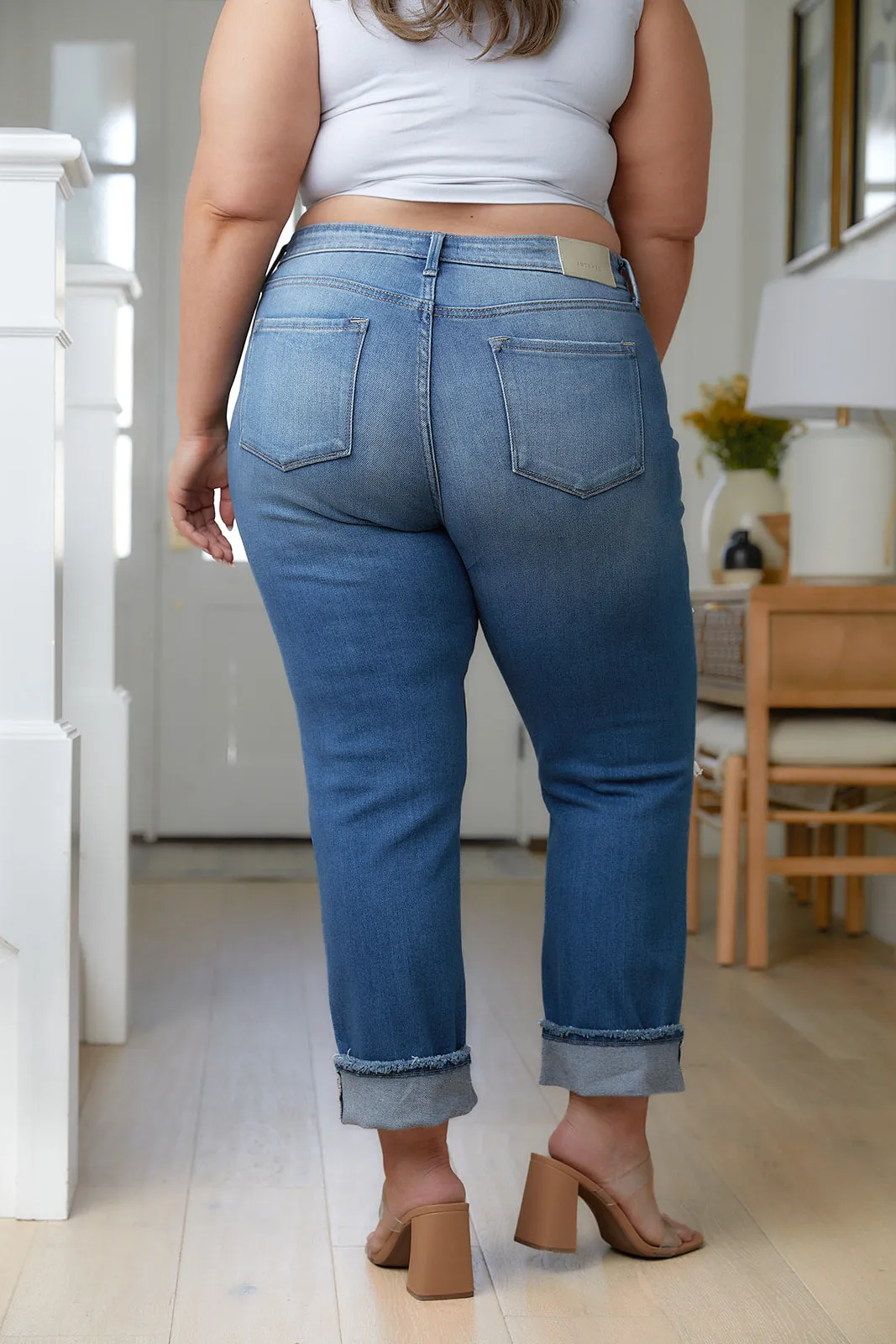 ARTEMIS Belinda High Rise Distressed Straight Jeans