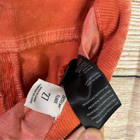 BDG corduroy extreme flare orange jeans Size 27/4US cotton stretch