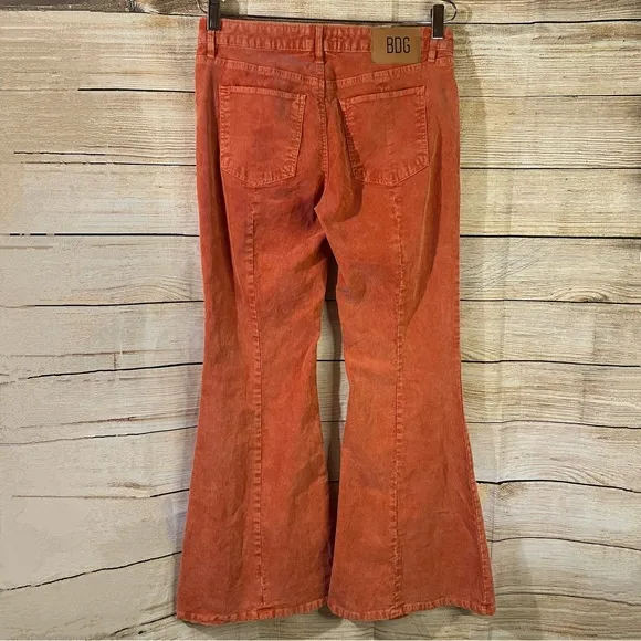 BDG corduroy extreme flare orange jeans Size 27/4US cotton stretch