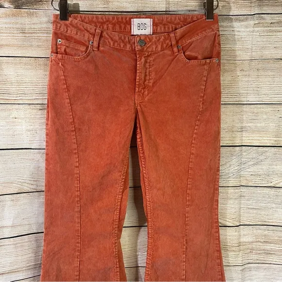 BDG corduroy extreme flare orange jeans Size 27/4US cotton stretch