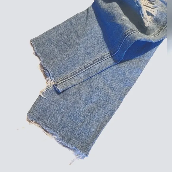 BDG Light Wash Slim Straight Button Front Distressed Jeans, 26 (2/4) -EUC