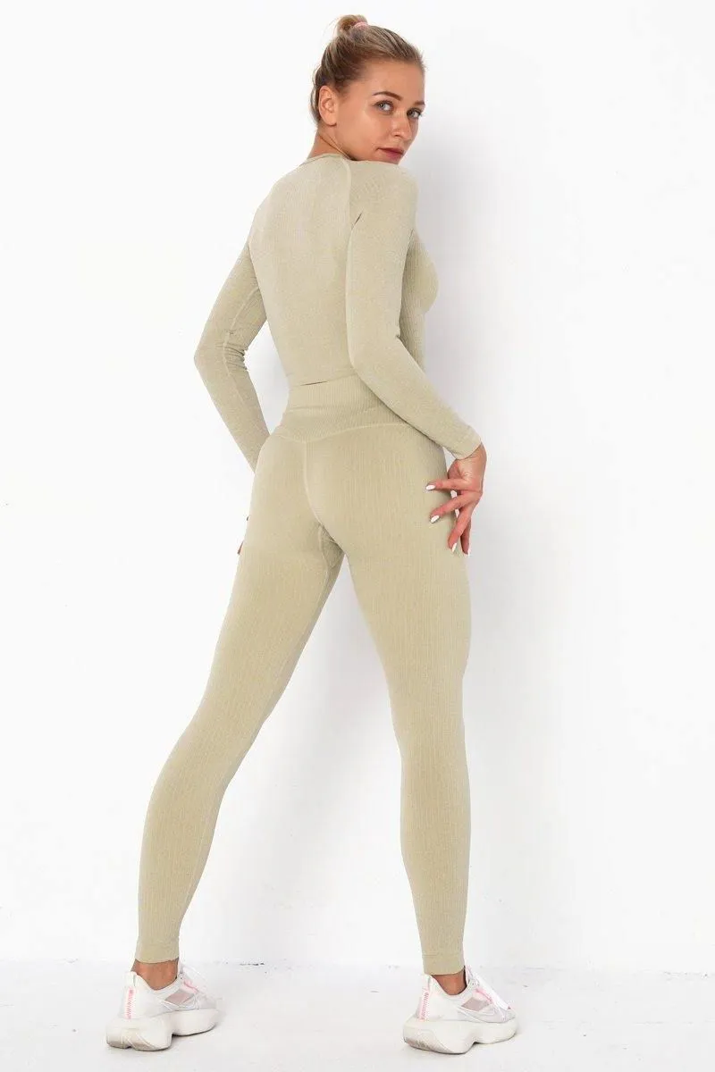 Beige Yoga Fitness Set