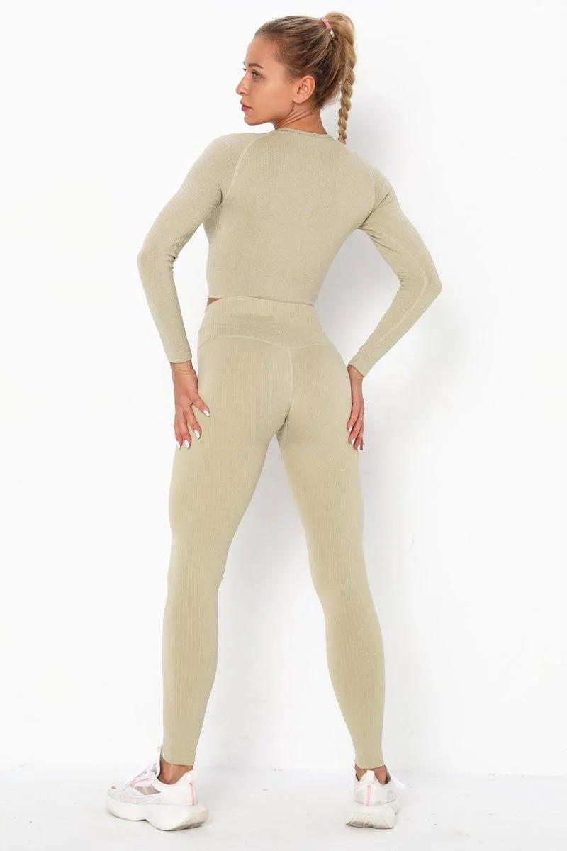 Beige Yoga Fitness Set