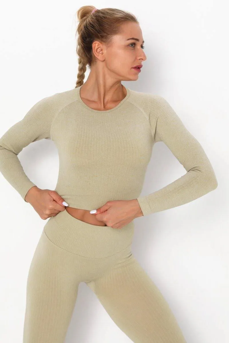Beige Yoga Fitness Set