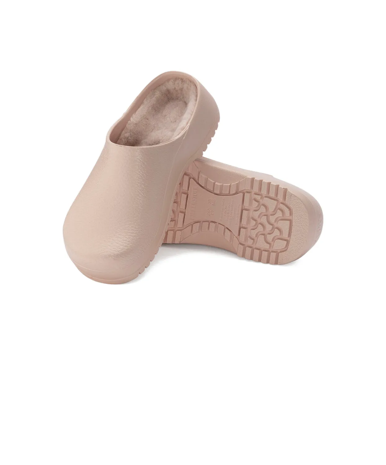 Birkenstock Super Birki PU/Shearling Light Rose Clogs