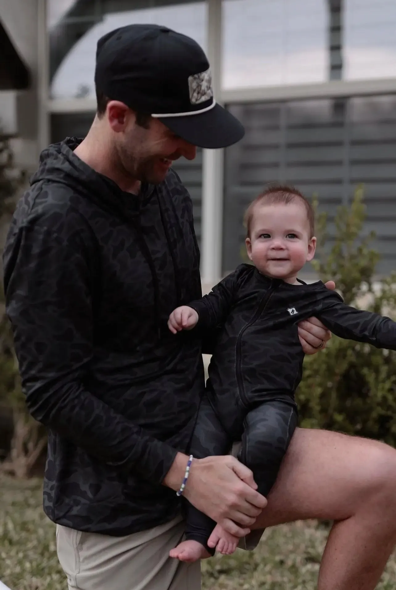 Black Camo Baby Zip Up Burlebo