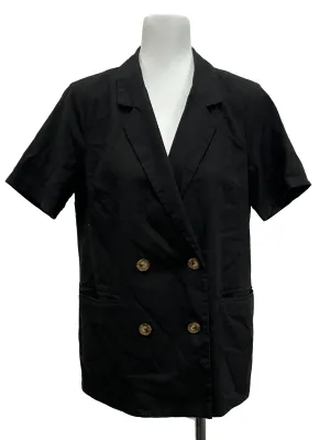 Black Double Breasted Short Sleeve Blazer