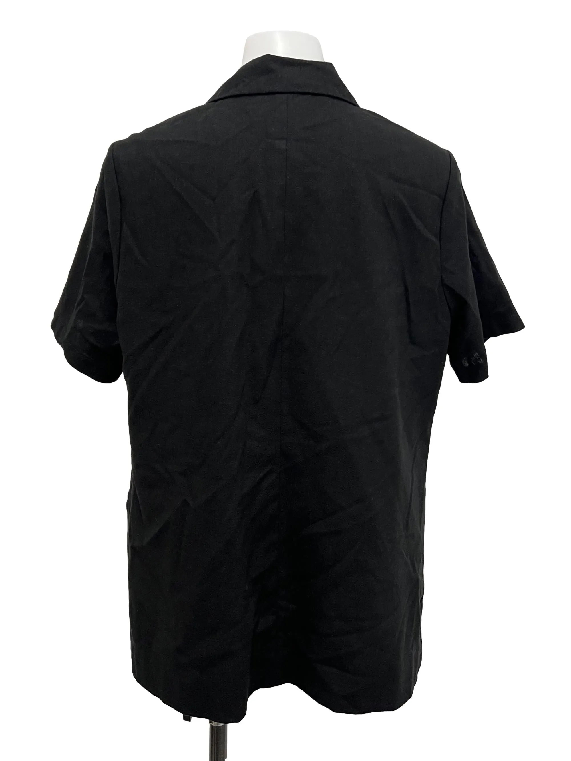 Black Double Breasted Short Sleeve Blazer
