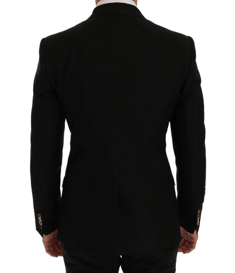 Black Floral Sequined Embroidery Blazer Jacket