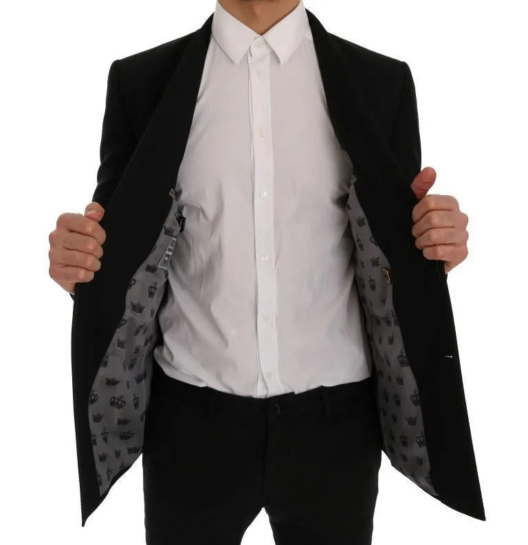 Black Floral Sequined Embroidery Blazer Jacket