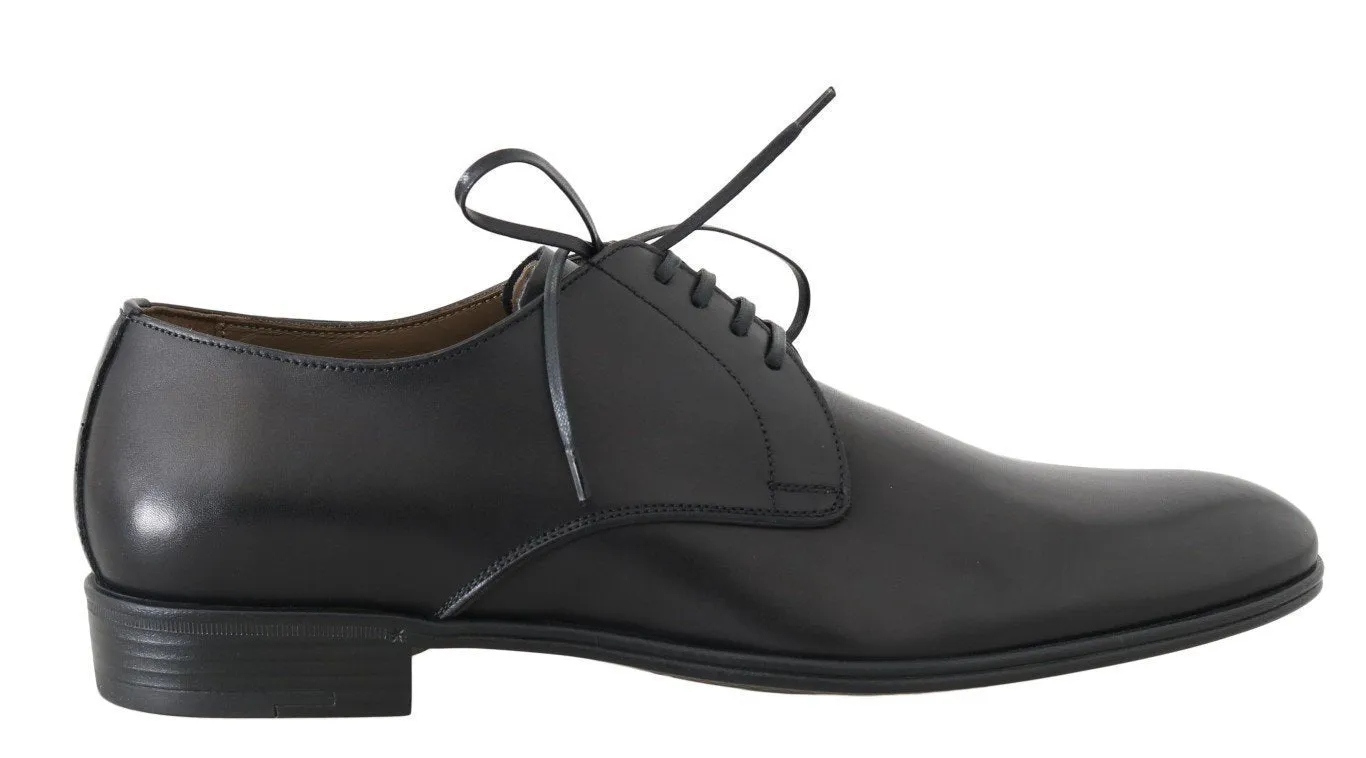 Black Leather Dress Formal Derby Shoes
