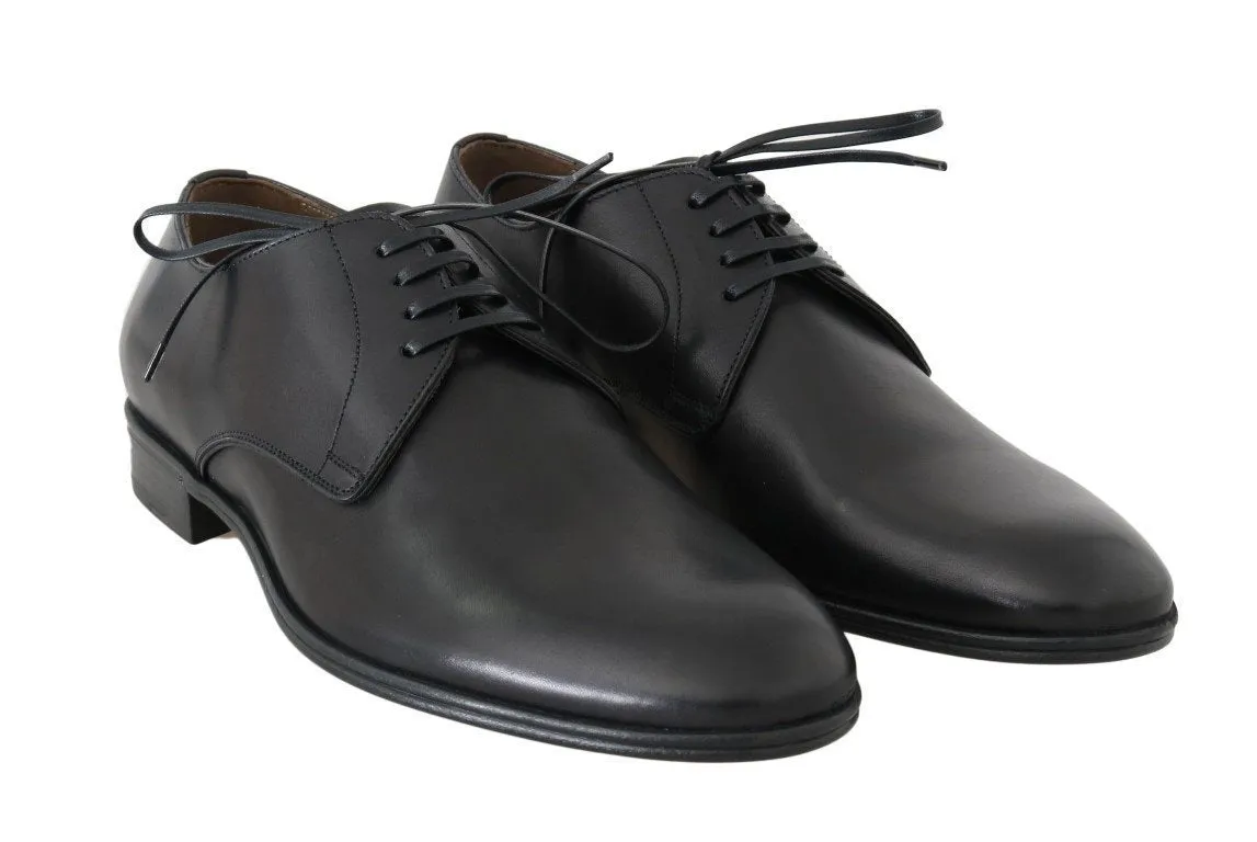 Black Leather Dress Formal Derby Shoes