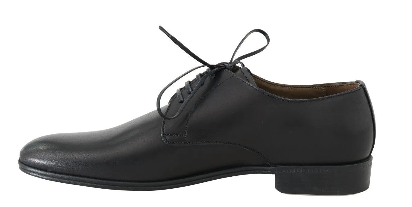 Black Leather Dress Formal Derby Shoes