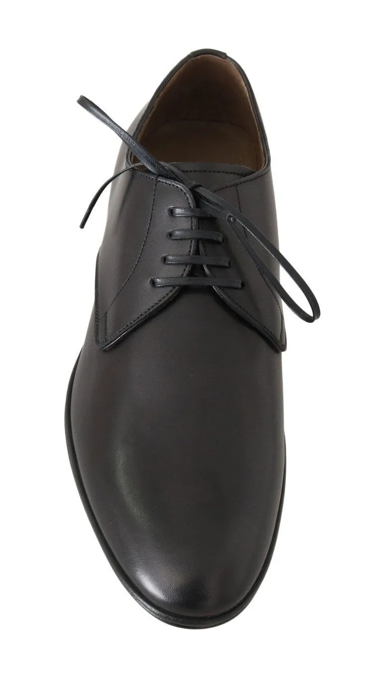 Black Leather Dress Formal Derby Shoes