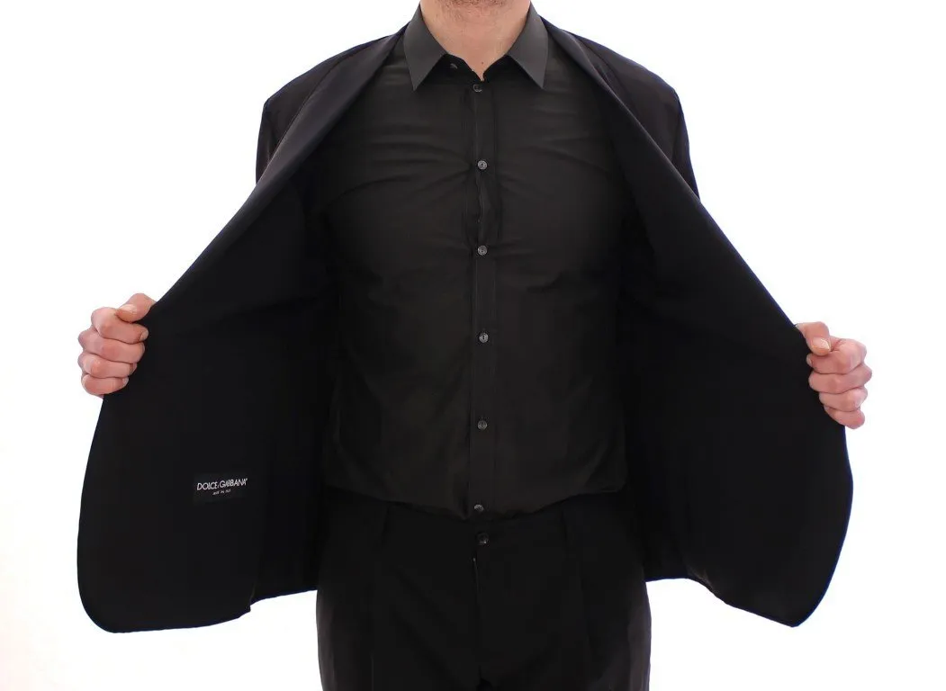 Black silk slim fit blazer