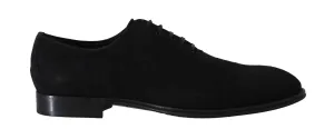 Black Suede Leather Derby Dress Shoes