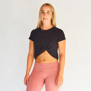 Black Twisted Crop Top