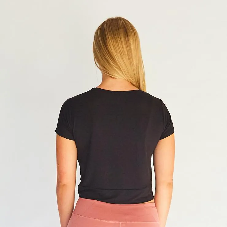 Black Twisted Crop Top