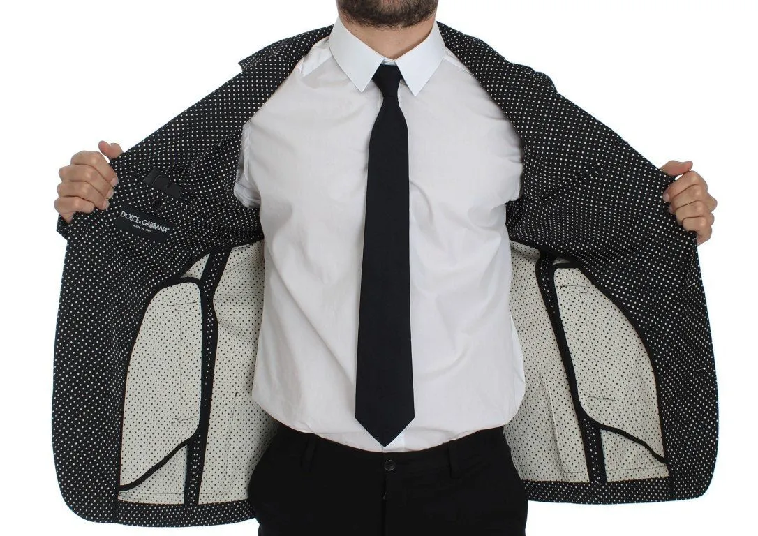 Black White Polka Dotted Blazer Jacket