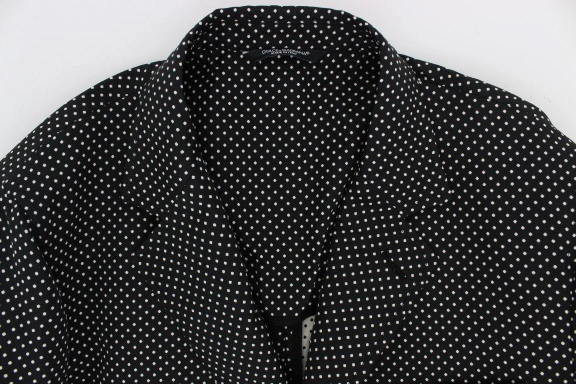 Black White Polka Dotted Blazer Jacket
