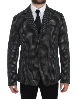 Black White Polka Dotted Blazer Jacket