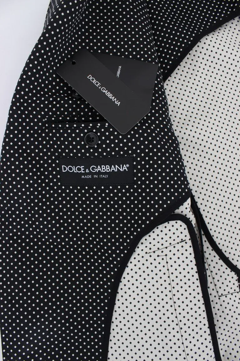 Black White Polka Dotted Blazer Jacket