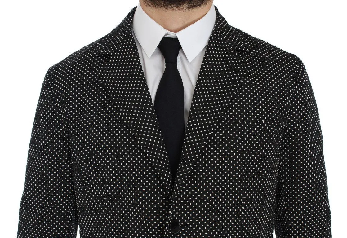 Black White Polka Dotted Blazer Jacket