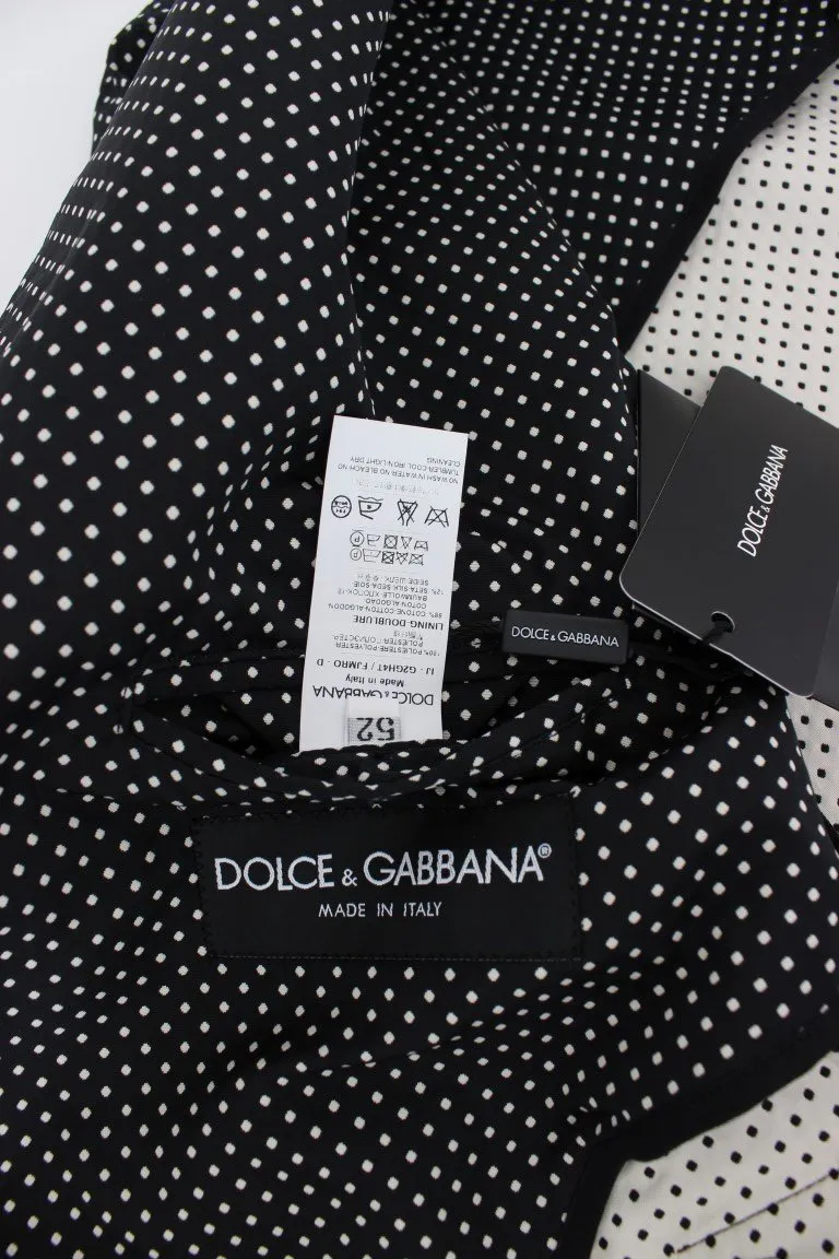 Black White Polka Dotted Blazer Jacket